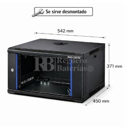 Armario Rack 7U 542x450 mm desmontado | Mural Phasak ECO PHO 2207-D